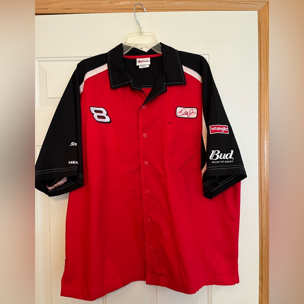 Dale Earnhardt Jr #8 by Chase Authentics pit crew button short sleeve shirt. XL